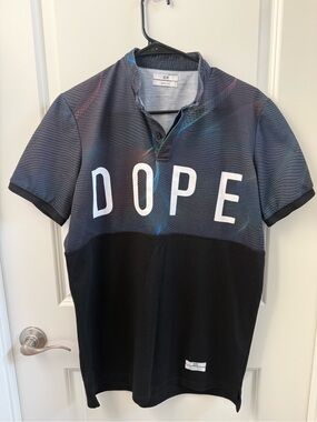 DOPE Black Polo with Subtle Blue & Purple Accents